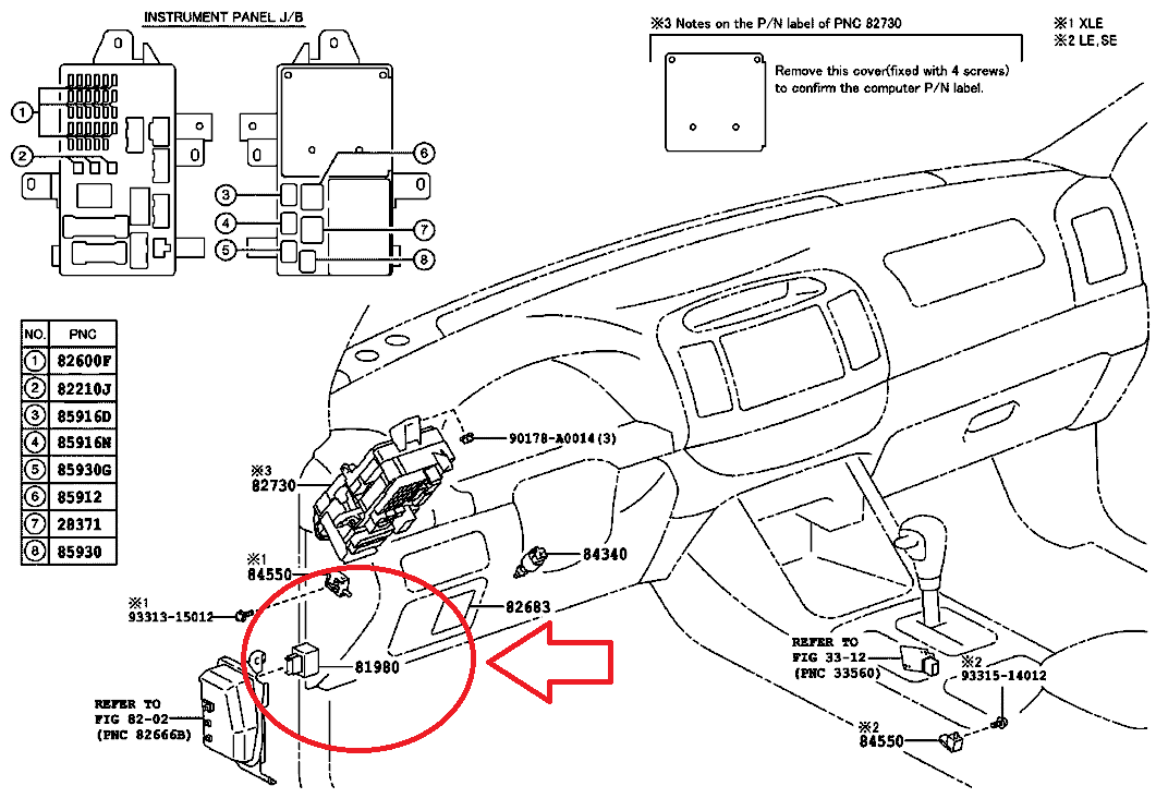 2007 Toyota Camry Flasher Relay Location